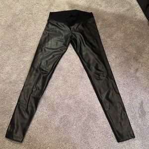 Hatch maternity front faux leather panel legging